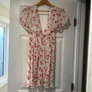 Reformation Flutter Sleeve Floral V Dress